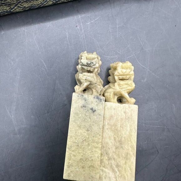 Traditional Chinese Caligraphy Set 8 x 2 x 5 Vintage 1960s Green Box Red inside - Picture 7 of 12